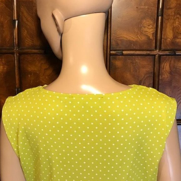 Jones New York Lime Dot Drape Front Sleeveless Top - Picture 10 of 12